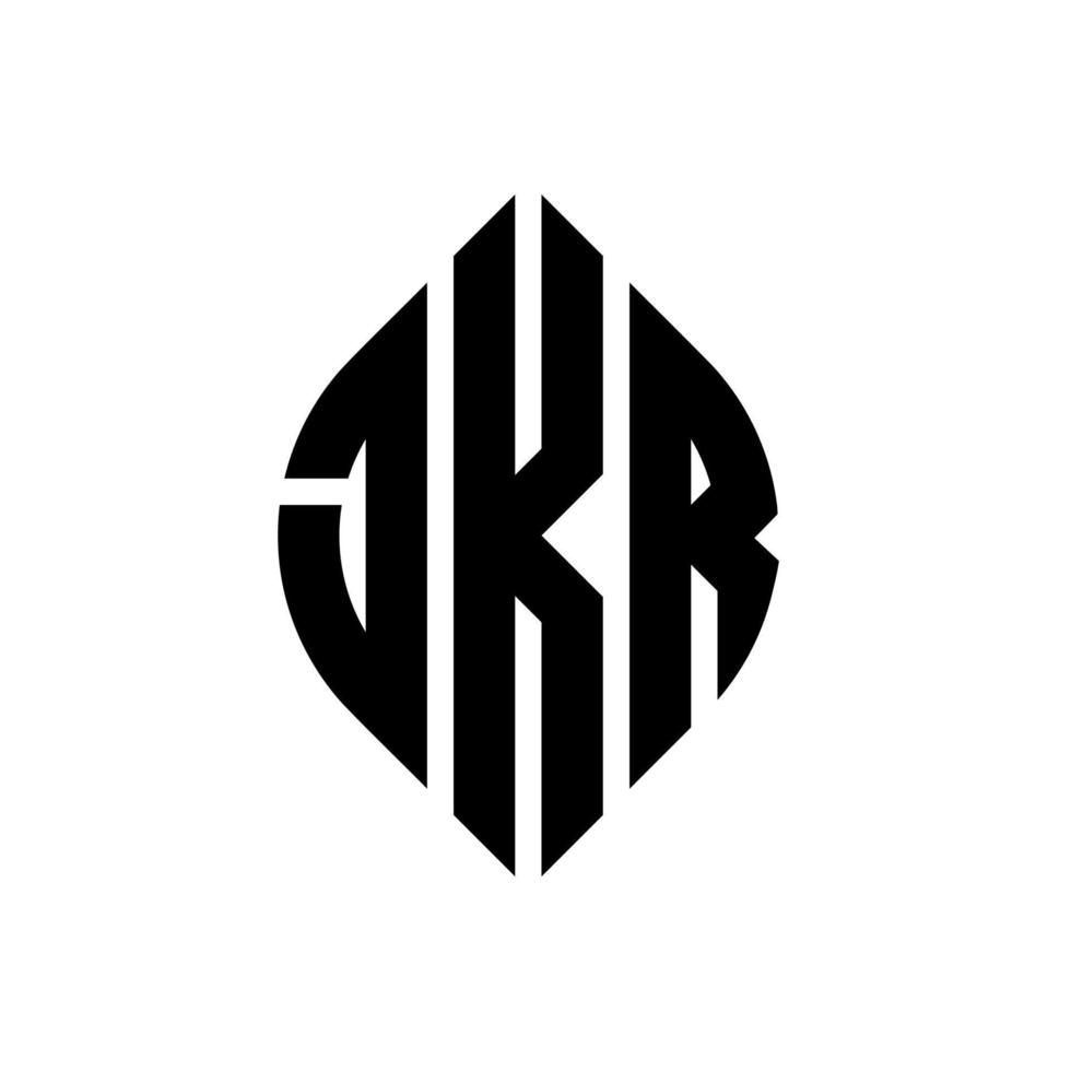 jkr circle letter logo design con forma circolare ed ellittica. jkr lettere ellittiche con stile tipografico. le tre iniziali formano un logo circolare. jkr cerchio emblema astratto monogramma lettera marchio vettore. vettore
