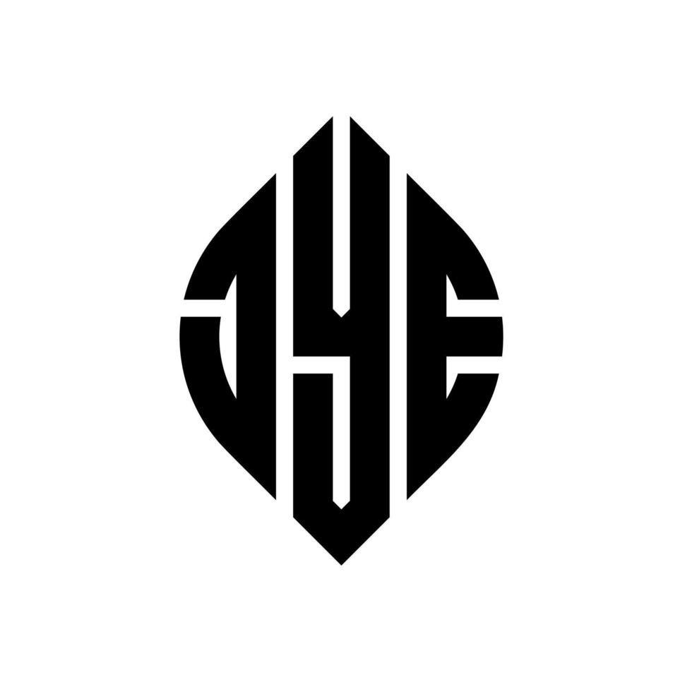 jye circle letter logo design con forma circolare ed ellittica. jye lettere ellittiche con stile tipografico. le tre iniziali formano un logo circolare. jye cerchio emblema astratto monogramma lettera marchio vettore. vettore