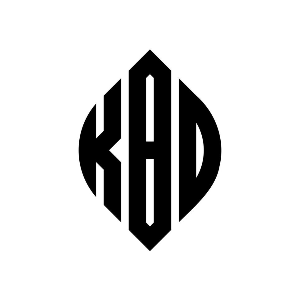 design del logo della lettera del cerchio kbo con forma circolare ed ellittica. lettere di ellisse kbo con stile tipografico. le tre iniziali formano un logo circolare. kbo cerchio emblema astratto monogramma lettera marchio vettore. vettore