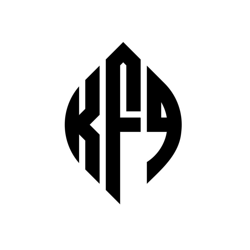 design del logo della lettera circolare kfq con forma circolare ed ellittica. kfq lettere ellittiche con stile tipografico. le tre iniziali formano un logo circolare. kfq cerchio emblema astratto monogramma lettera marchio vettore. vettore