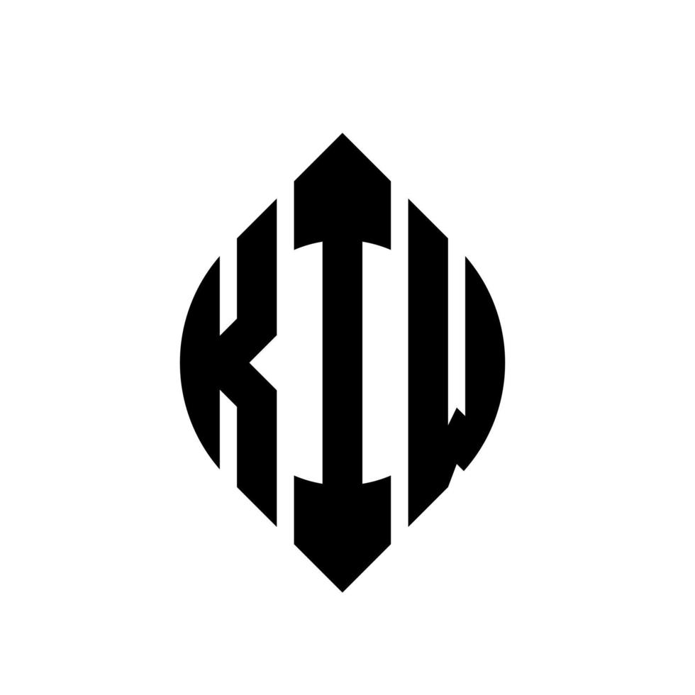 kiw circle lettera logo design con cerchio ed ellisse. kiw lettere ellittiche con stile tipografico. le tre iniziali formano un logo circolare. kiw cerchio emblema astratto monogramma lettera marchio vettore. vettore