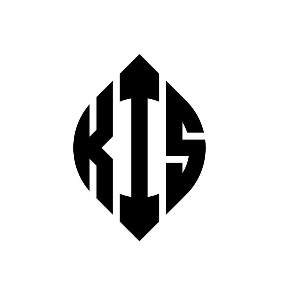 kis circle letter logo design con forma circolare ed ellittica. kis lettere ellittiche con stile tipografico. le tre iniziali formano un logo circolare. kis cerchio emblema astratto monogramma lettera marchio vettore. vettore