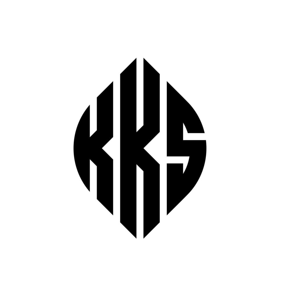 design del logo della lettera del cerchio kks con forma circolare ed ellittica. kks lettere ellittiche con stile tipografico. le tre iniziali formano un logo circolare. kks cerchio emblema astratto monogramma lettera marchio vettore. vettore