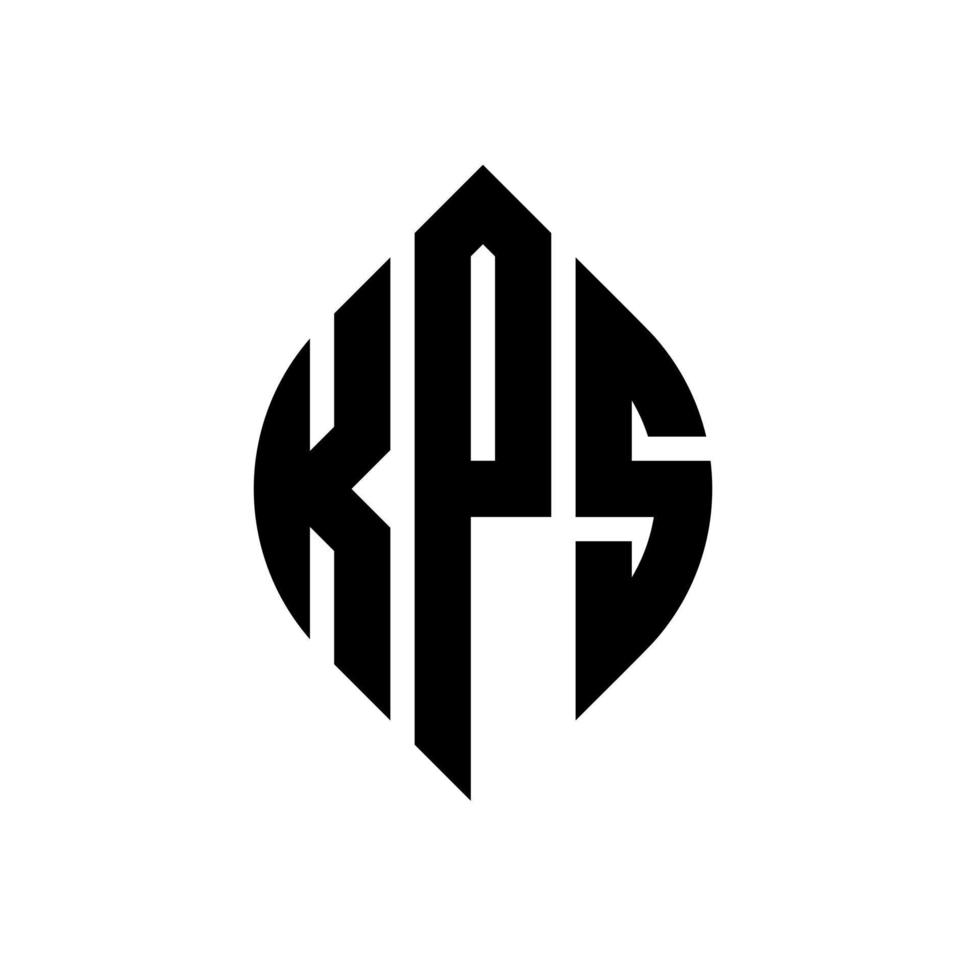 design del logo della lettera del cerchio kps con forma circolare ed ellittica. lettere di ellisse kps con stile tipografico. le tre iniziali formano un logo circolare. kps cerchio emblema astratto monogramma lettera marchio vettore. vettore