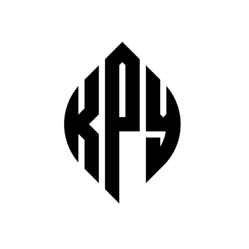 design del logo della lettera del cerchio kpy con forma circolare ed ellittica. lettere ellittiche kpy con stile tipografico. le tre iniziali formano un logo circolare. kpy cerchio emblema astratto monogramma lettera marchio vettore. vettore