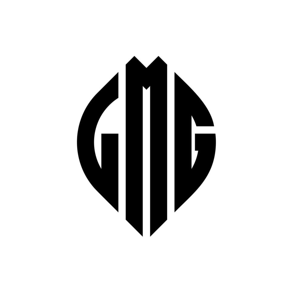 lmg cerchio lettera logo design con forma circolare ed ellittica. lmg lettere ellittiche con stile tipografico. le tre iniziali formano un logo circolare. lmg cerchio emblema astratto monogramma lettera marchio vettore. vettore