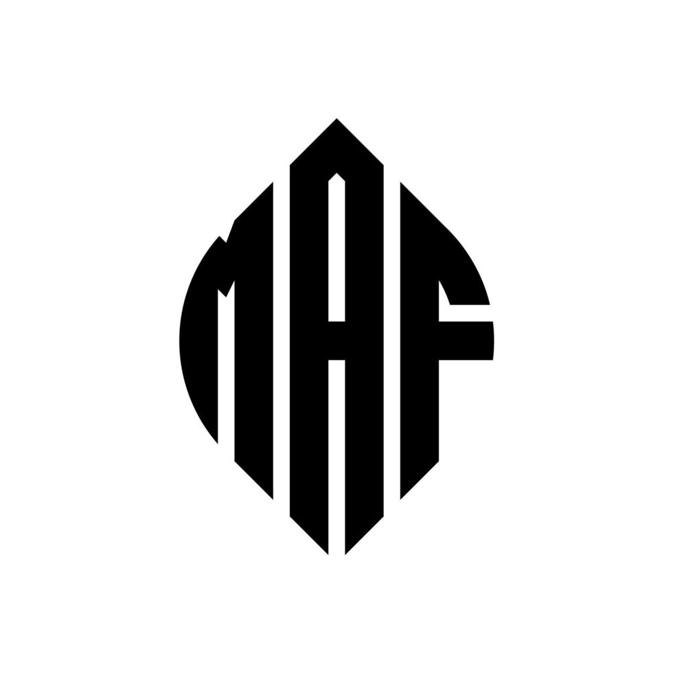maf circle letter logo design con forma circolare ed ellittica. maf lettere ellittiche con stile tipografico. le tre iniziali formano un logo circolare. maf cerchio emblema astratto monogramma lettera marchio vettore. vettore