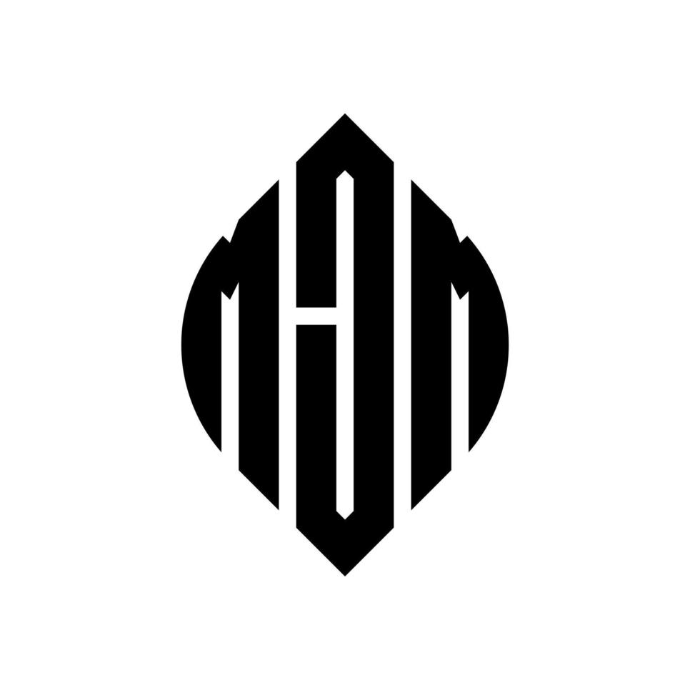 mjm circle letter logo design con forma circolare ed ellittica. lettere di ellisse mjm con stile tipografico. le tre iniziali formano un logo circolare. mjm cerchio emblema astratto monogramma lettera marchio vettore. vettore