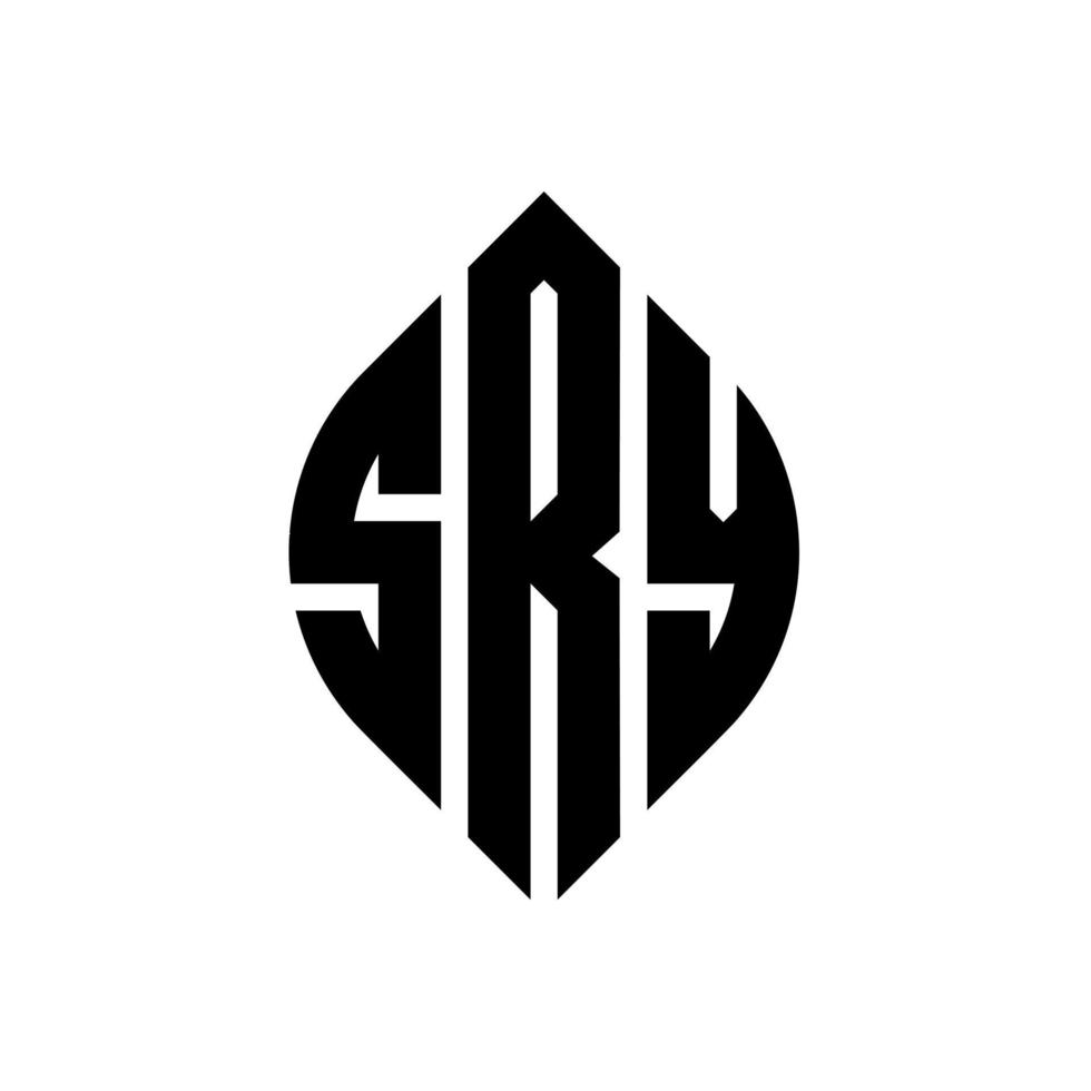 sry circle lettera logo design con cerchio ed ellisse. sry lettere ellittiche con stile tipografico. le tre iniziali formano un logo circolare. sry cerchio emblema astratto monogramma lettera marchio vettore. vettore
