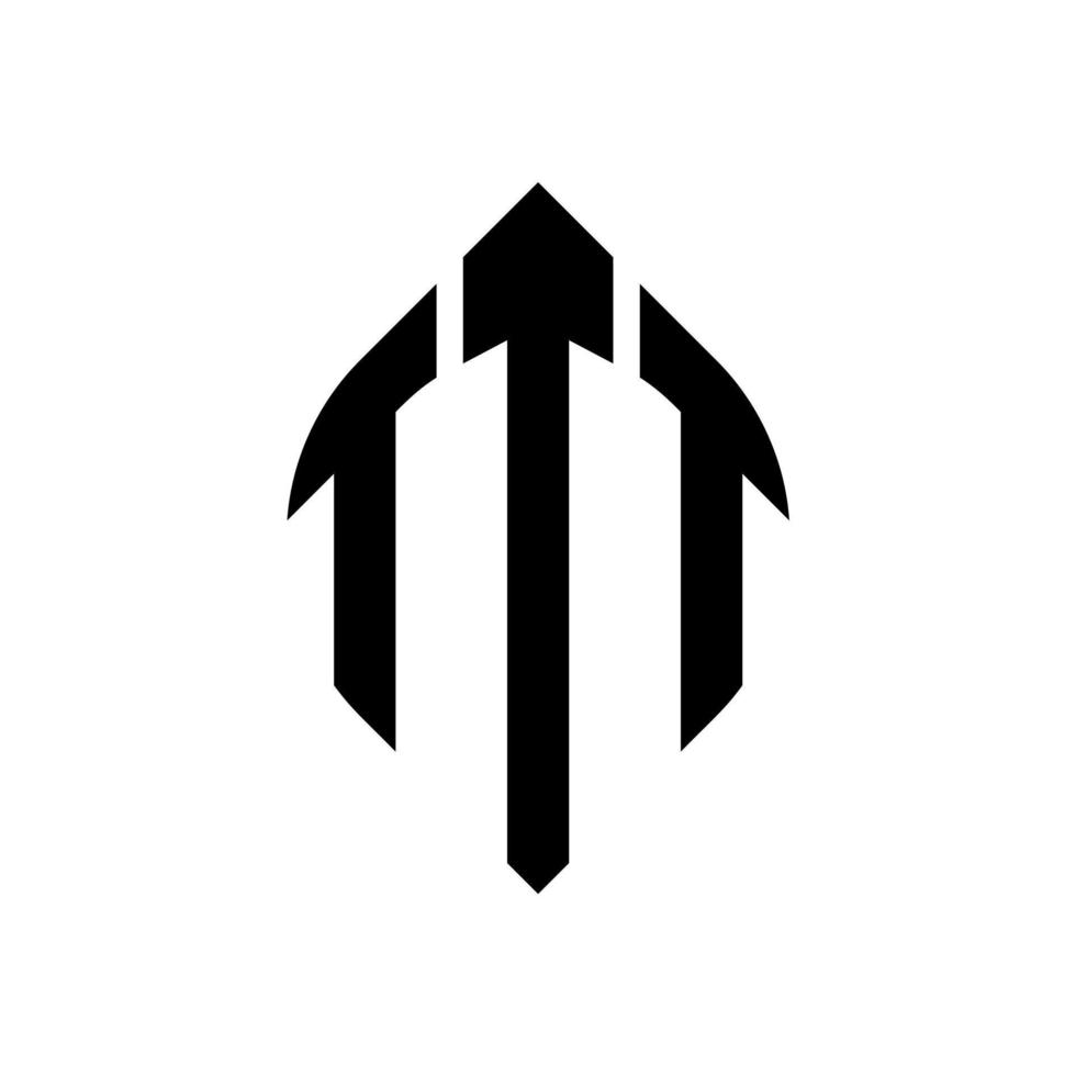 design del logo della lettera del cerchio tt con forma circolare ed ellittica. ttt lettere ellittiche con stile tipografico. le tre iniziali formano un logo circolare. ttt cerchio emblema astratto monogramma lettera marchio vettore. vettore