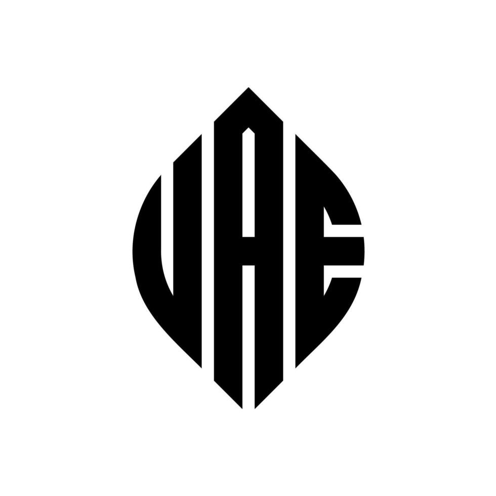 design del logo della lettera del cerchio degli Emirati Arabi Uniti con forma circolare ed ellittica. lettere ellittiche emirati arabi uniti con stile tipografico. le tre iniziali formano un logo circolare. Emirati Arabi Uniti cerchio emblema astratto monogramma lettera marchio vettore. vettore