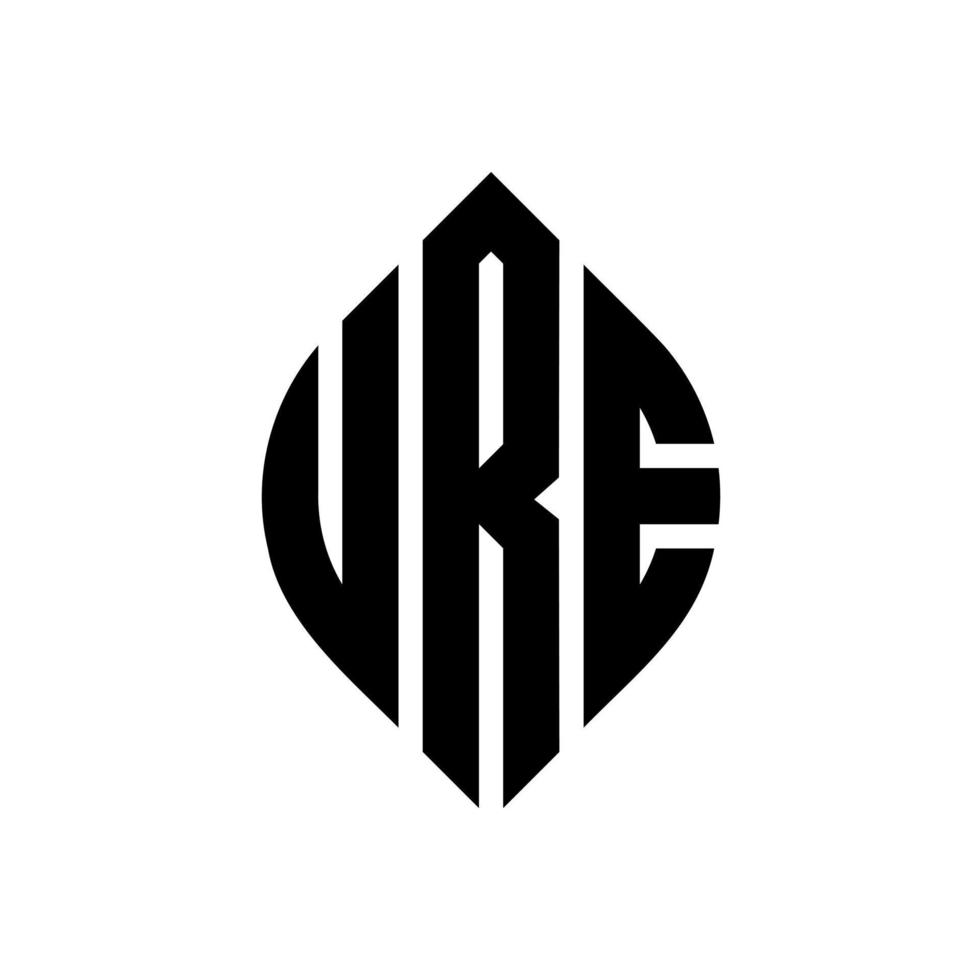 ure circle letter logo design con forma circolare ed ellittica. ure lettere ellittiche con stile tipografico. le tre iniziali formano un logo circolare. ure cerchio emblema astratto monogramma lettera marchio vettore. vettore