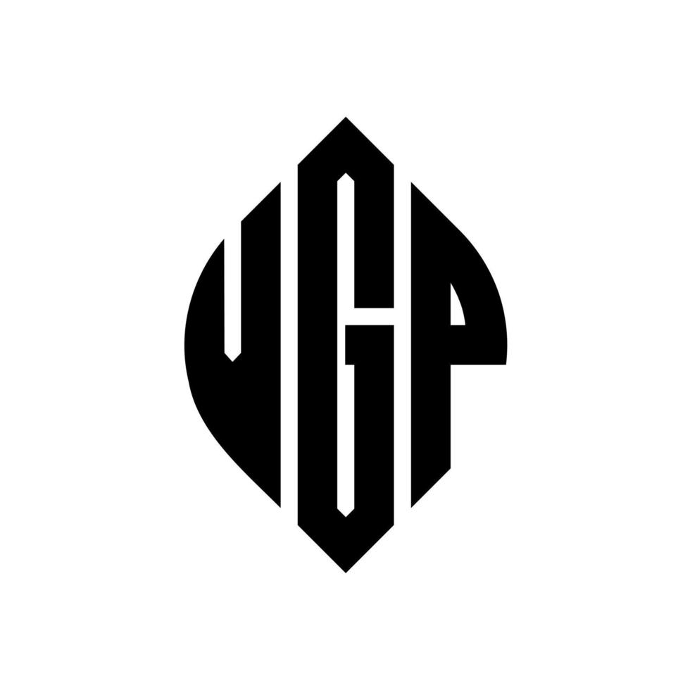 design del logo della lettera del cerchio vgp con forma circolare ed ellittica. lettere di ellisse vgp con stile tipografico. le tre iniziali formano un logo circolare. vgp cerchio emblema astratto monogramma lettera marchio vettore. vettore