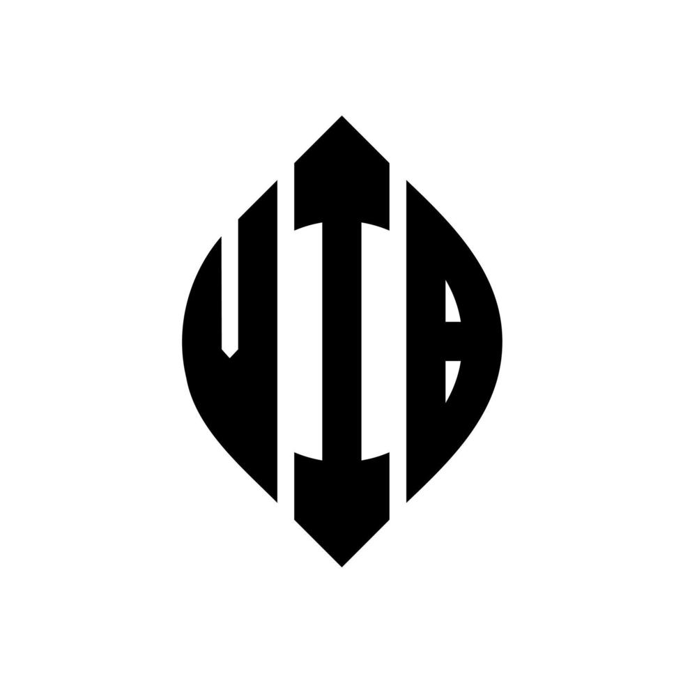 design del logo della lettera del cerchio vib con forma circolare ed ellittica. lettere ellittiche vib con stile tipografico. le tre iniziali formano un logo circolare. vib cerchio emblema astratto monogramma lettera marchio vettore. vettore