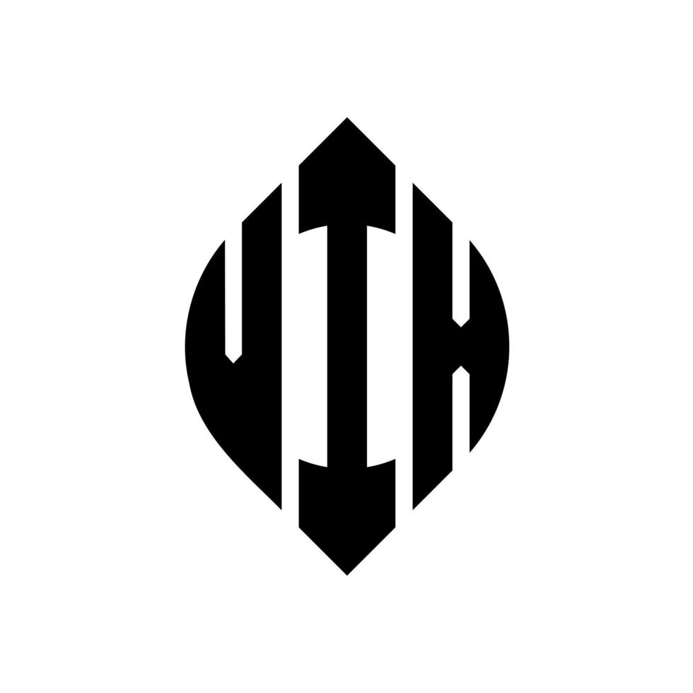 disegno del logo della lettera del cerchio vix con forma circolare ed ellittica. lettere di ellisse vix con stile tipografico. le tre iniziali formano un logo circolare. vettore del segno della lettera del monogramma astratto dell'emblema del cerchio vix.