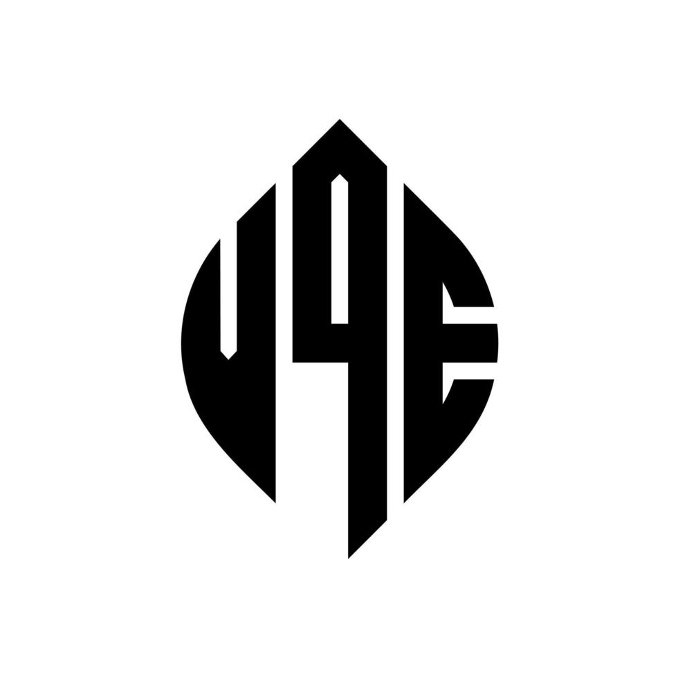 vqe circle letter logo design con forma circolare ed ellittica. vqe lettere ellittiche con stile tipografico. le tre iniziali formano un logo circolare. vqe cerchio emblema astratto monogramma lettera marchio vettore. vettore