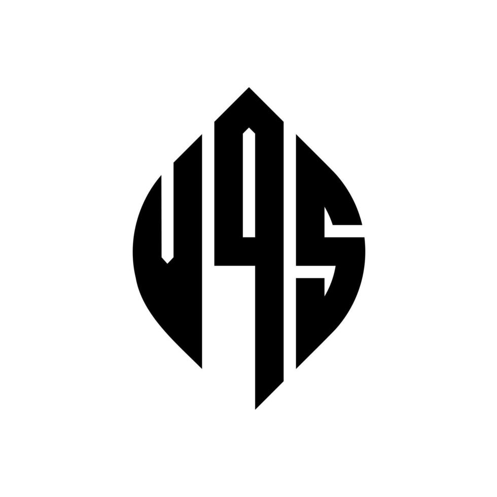 vqs circle letter logo design con forma circolare ed ellittica. vqs lettere ellittiche con stile tipografico. le tre iniziali formano un logo circolare. vqs cerchio emblema astratto monogramma lettera marchio vettore. vettore