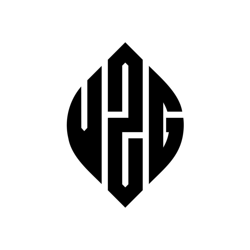 vzg cerchio lettera logo design con forma circolare ed ellittica. vzg lettere ellittiche con stile tipografico. le tre iniziali formano un logo circolare. vzg cerchio emblema astratto monogramma lettera marchio vettore. vettore