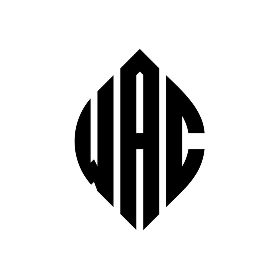 design del logo della lettera del cerchio wac con forma circolare ed ellittica. lettere di ellisse wac con stile tipografico. le tre iniziali formano un logo circolare. vettore del segno della lettera del monogramma astratto dell'emblema del cerchio di wac.