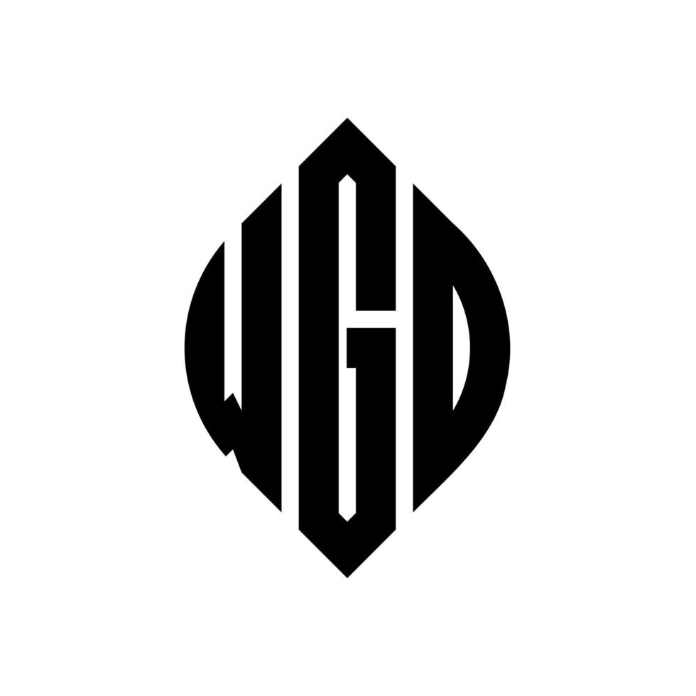 design del logo della lettera del cerchio wgd con forma circolare ed ellittica. wgd lettere ellittiche con stile tipografico. le tre iniziali formano un logo circolare. wgd cerchio emblema astratto monogramma lettera marchio vettore. vettore