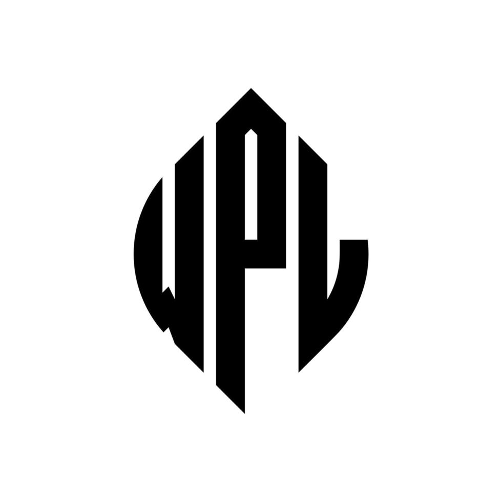 logo della lettera del cerchio wpl con forma circolare ed ellittica. lettere ellittiche wpl con stile tipografico. le tre iniziali formano un logo circolare. wpl cerchio emblema astratto monogramma lettera marchio vettore. vettore