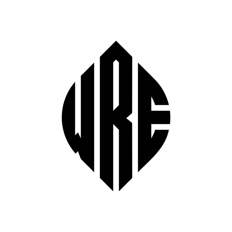 wre circle letter logo design con forma circolare ed ellittica. wre lettere ellittiche con stile tipografico. le tre iniziali formano un logo circolare. wre cerchio emblema astratto monogramma lettera marchio vettore. vettore