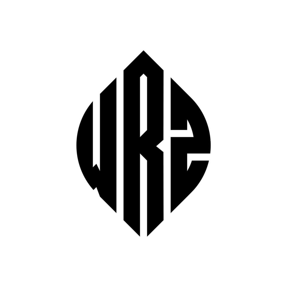 wrz circle letter logo design con forma circolare ed ellittica. wrz lettere ellittiche con stile tipografico. le tre iniziali formano un logo circolare. wrz cerchio emblema astratto monogramma lettera marchio vettore. vettore