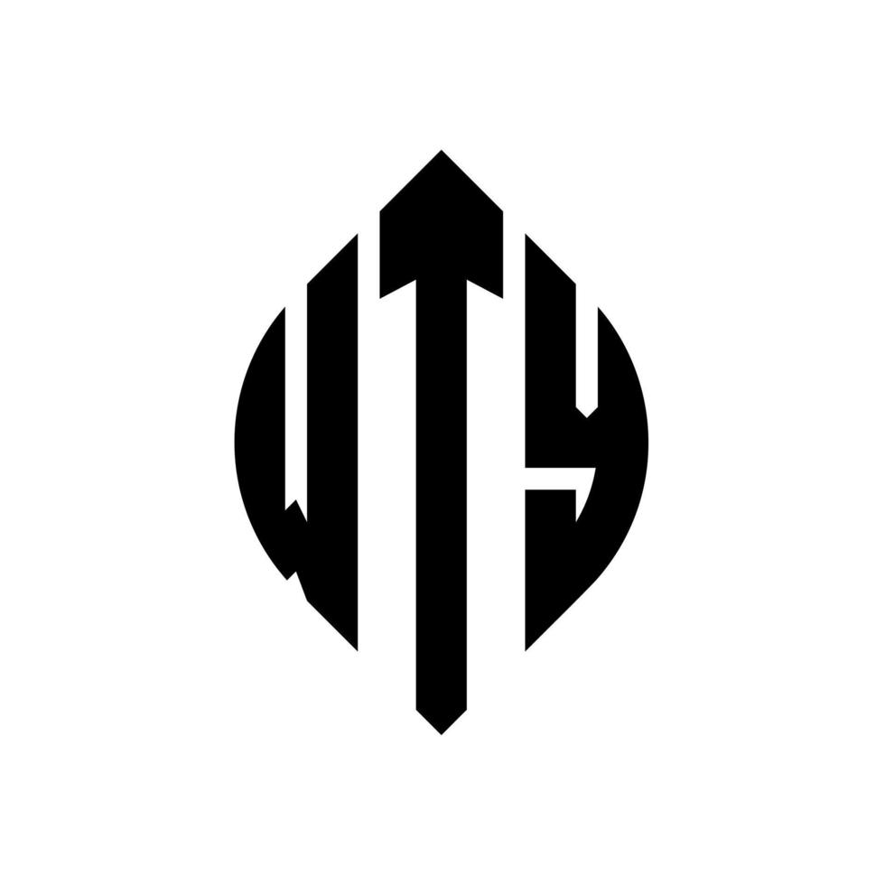 wty cerchio lettera logo design con forma circolare ed ellittica. wty lettere ellittiche con stile tipografico. le tre iniziali formano un logo circolare. wty cerchio emblema astratto monogramma lettera marchio vettore. vettore