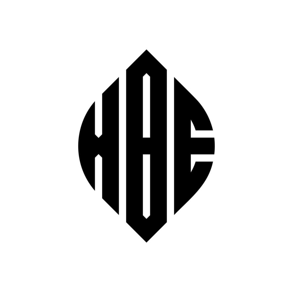 xbe circle letter logo design con forma circolare ed ellittica. xbe lettere ellittiche con stile tipografico. le tre iniziali formano un logo circolare. xbe cerchio emblema astratto monogramma lettera marchio vettore. vettore