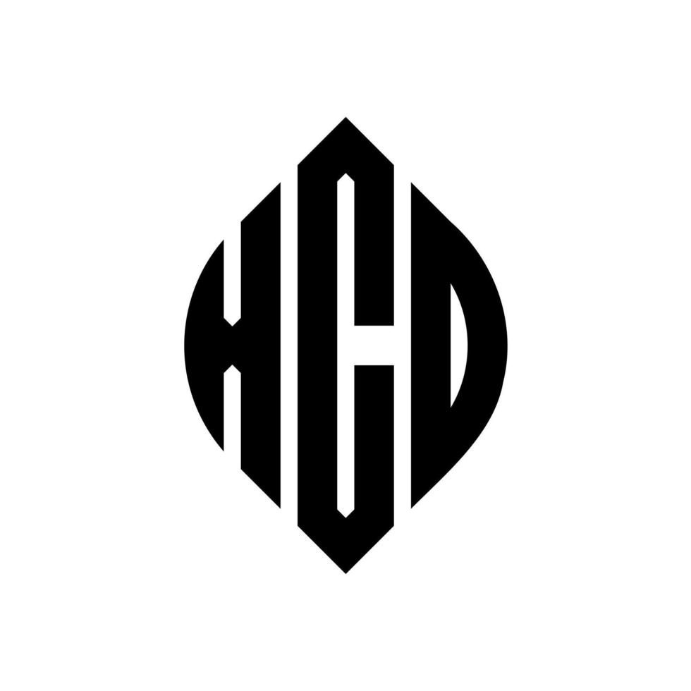 xcd circle letter logo design con forma circolare ed ellittica. xcd lettere ellittiche con stile tipografico. le tre iniziali formano un logo circolare. xcd cerchio emblema astratto monogramma lettera marchio vettore. vettore