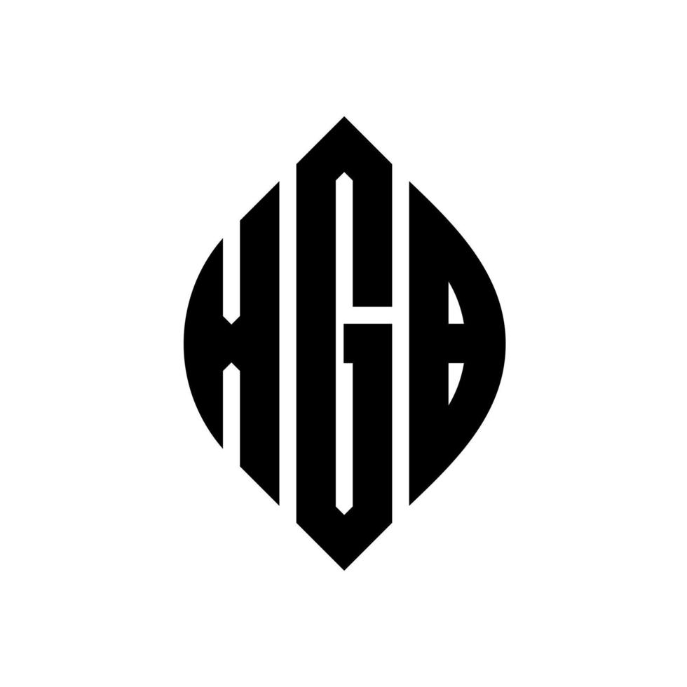 xgb circle letter logo design con forma circolare ed ellittica. xgb lettere ellittiche con stile tipografico. le tre iniziali formano un logo circolare. xgb cerchio emblema astratto monogramma lettera marchio vettore. vettore