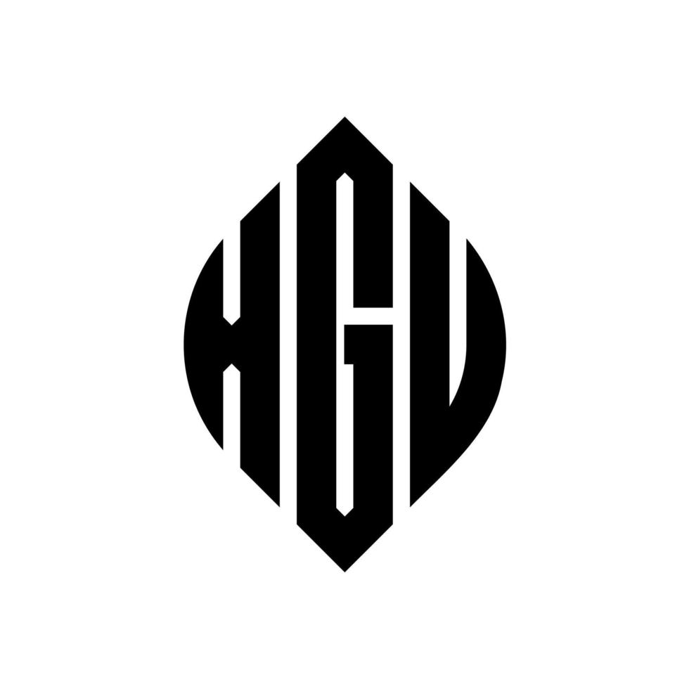 xgu circle letter logo design con forma circolare ed ellittica. xgu lettere ellittiche con stile tipografico. le tre iniziali formano un logo circolare. xgu cerchio emblema astratto monogramma lettera marchio vettore. vettore