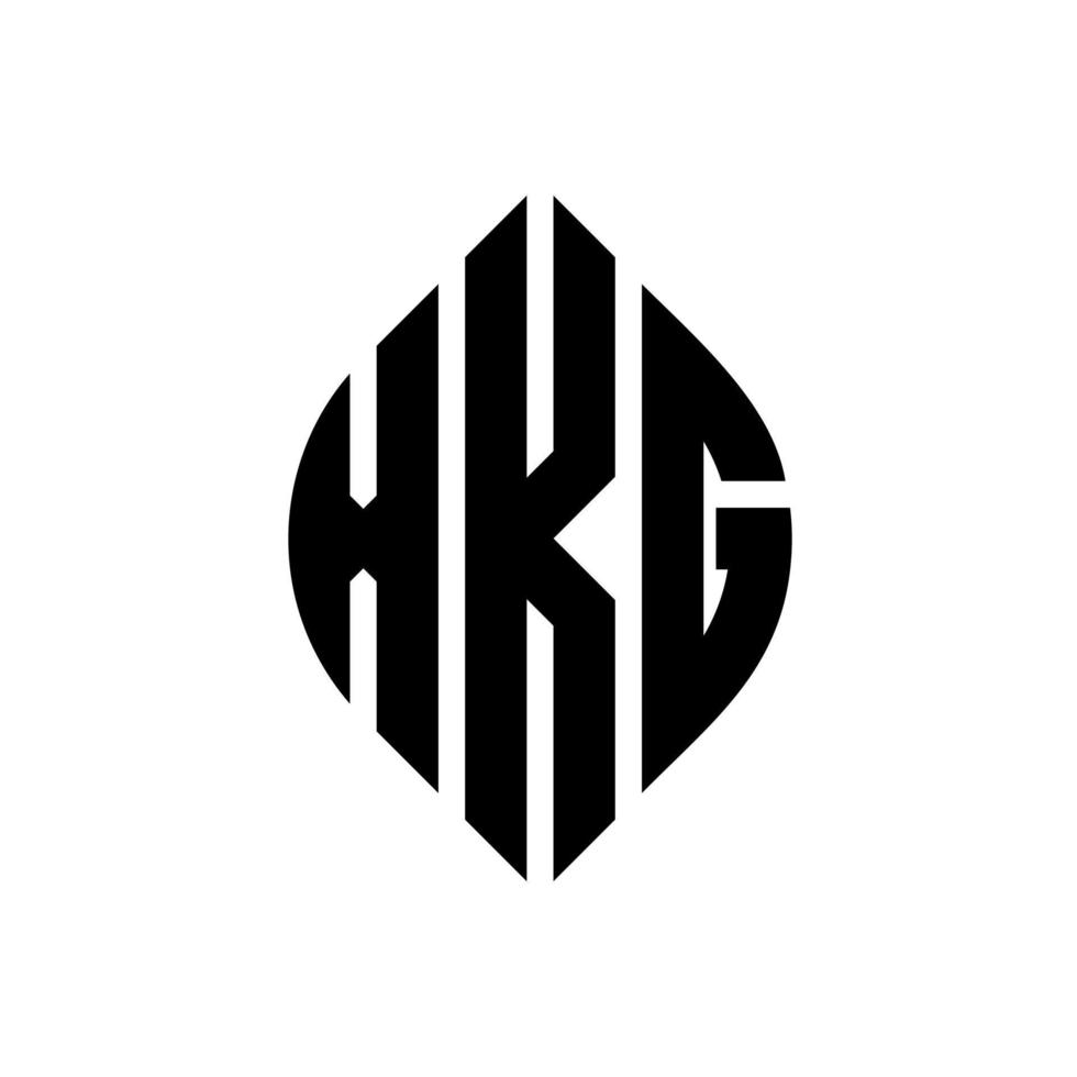 xkg design del logo della lettera del cerchio con forma circolare ed ellittica. xkg lettere ellittiche con stile tipografico. le tre iniziali formano un logo circolare. xkg cerchio emblema astratto monogramma lettera marchio vettore. vettore