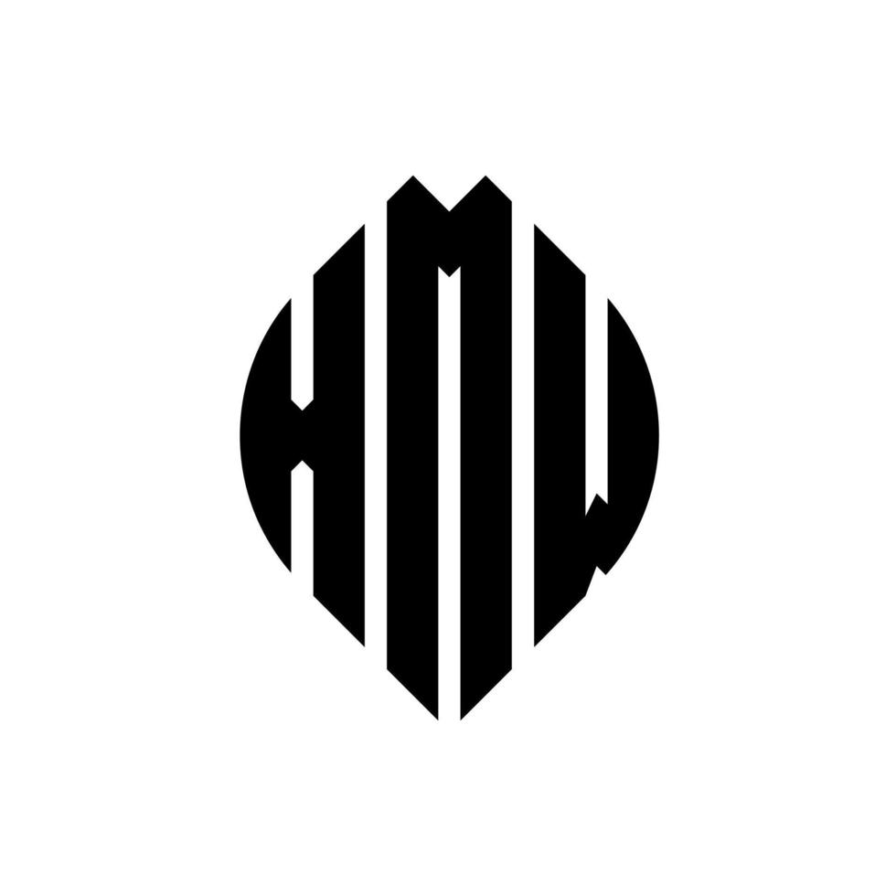 xmw circle letter logo design con forma circolare ed ellittica. xmw lettere ellittiche con stile tipografico. le tre iniziali formano un logo circolare. xmw cerchio emblema astratto monogramma lettera marchio vettore. vettore