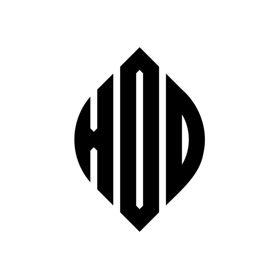 xod circle letter logo design con forma circolare ed ellittica. xod lettere ellittiche con stile tipografico. le tre iniziali formano un logo circolare. xod cerchio emblema astratto monogramma lettera marchio vettore. vettore