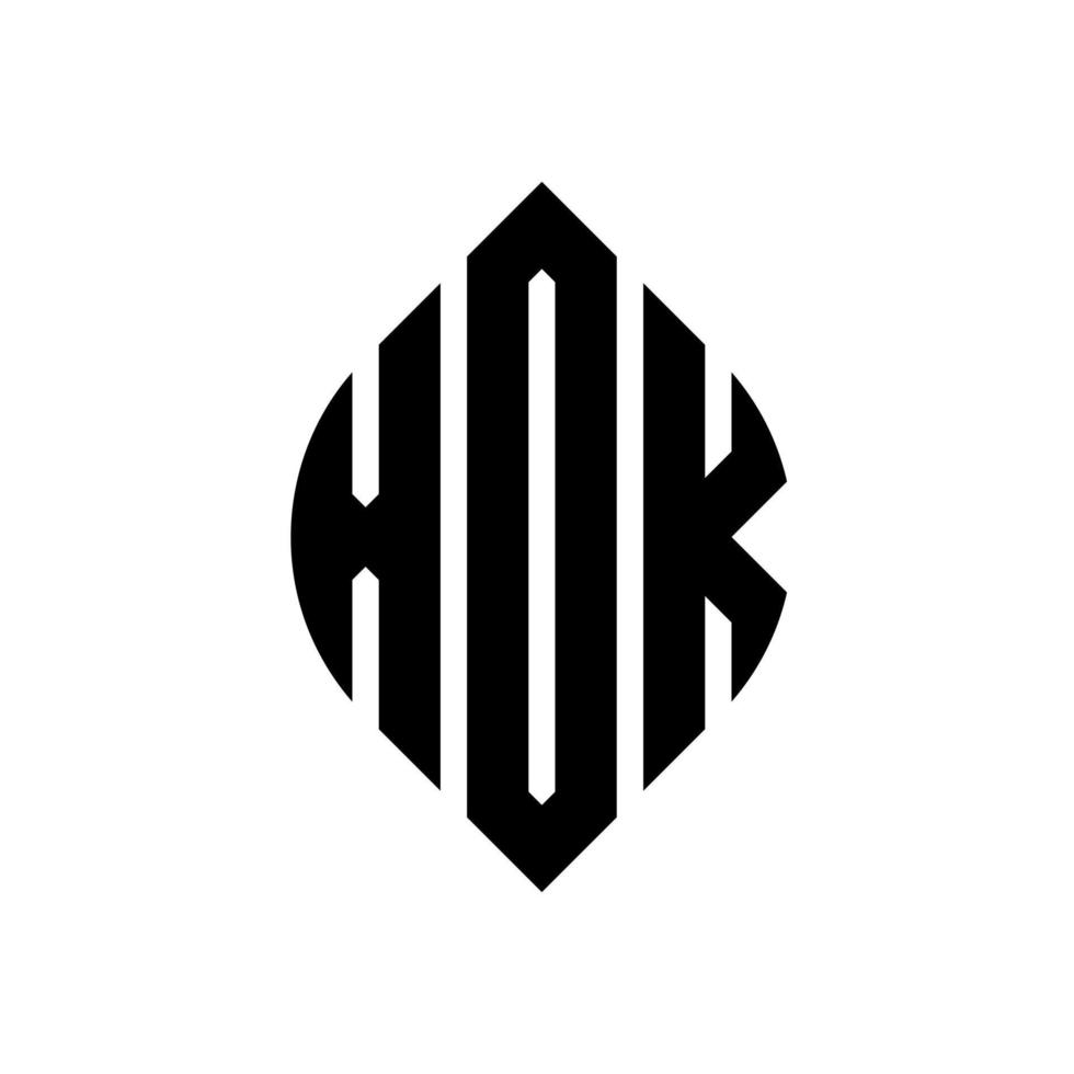 xok circle letter logo design con forma circolare ed ellittica. xok lettere ellittiche con stile tipografico. le tre iniziali formano un logo circolare. xok cerchio emblema astratto monogramma lettera marchio vettore. vettore
