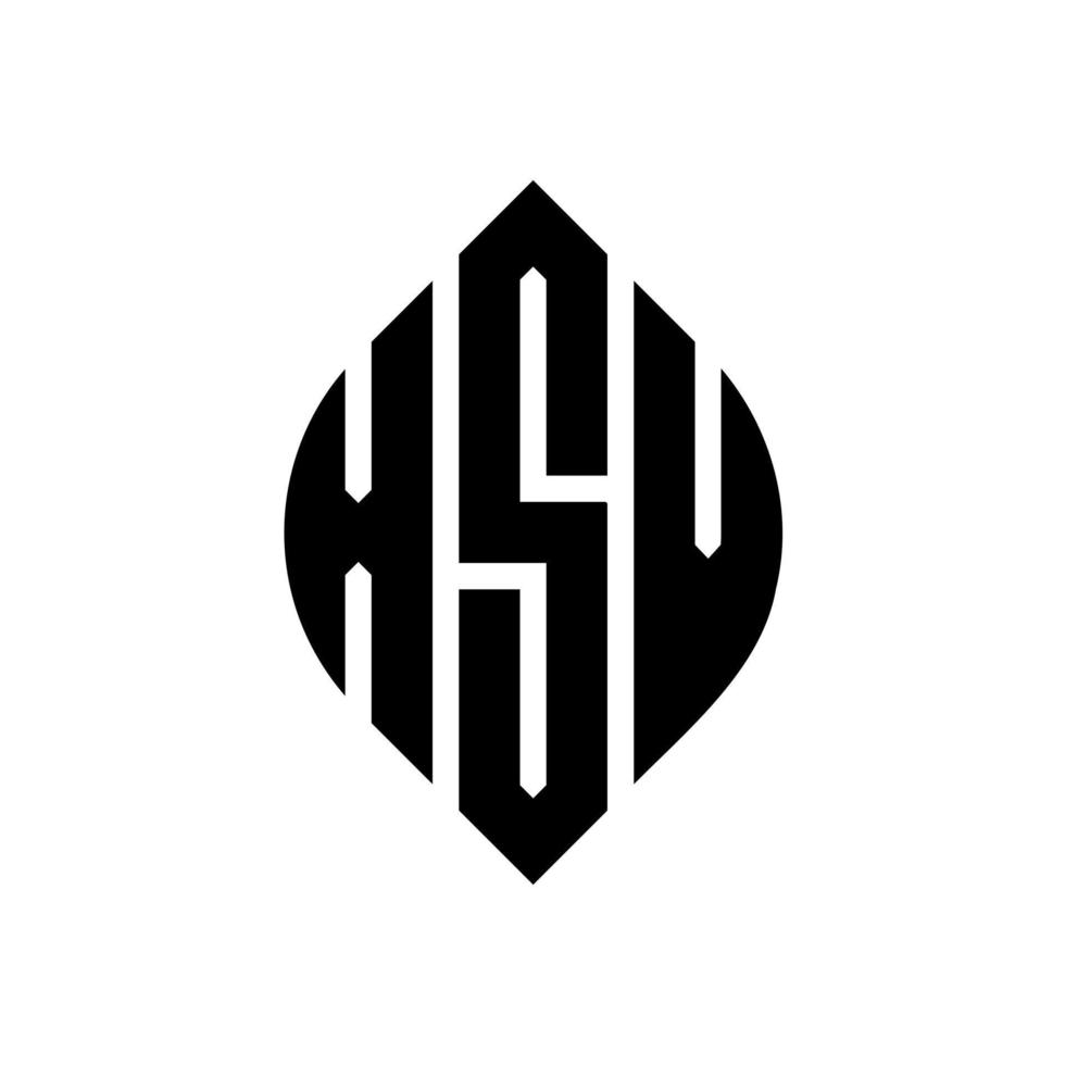 xsv circle letter logo design con forma circolare ed ellittica. xsv lettere ellittiche con stile tipografico. le tre iniziali formano un logo circolare. xsv cerchio emblema astratto monogramma lettera marchio vettore. vettore