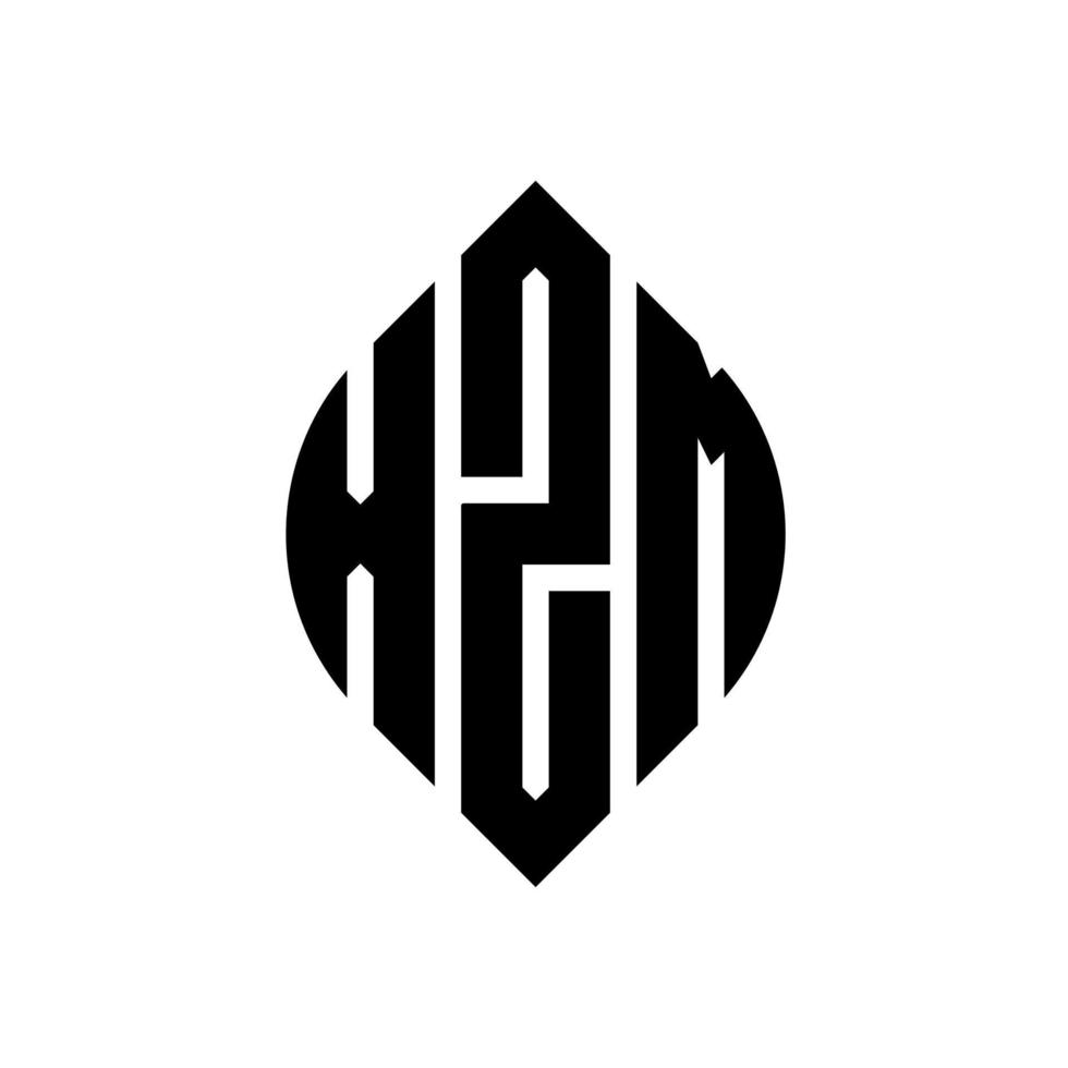 xzm circle letter logo design con forma circolare ed ellittica. xzm lettere ellittiche con stile tipografico. le tre iniziali formano un logo circolare. xzm cerchio emblema astratto monogramma lettera marchio vettore. vettore