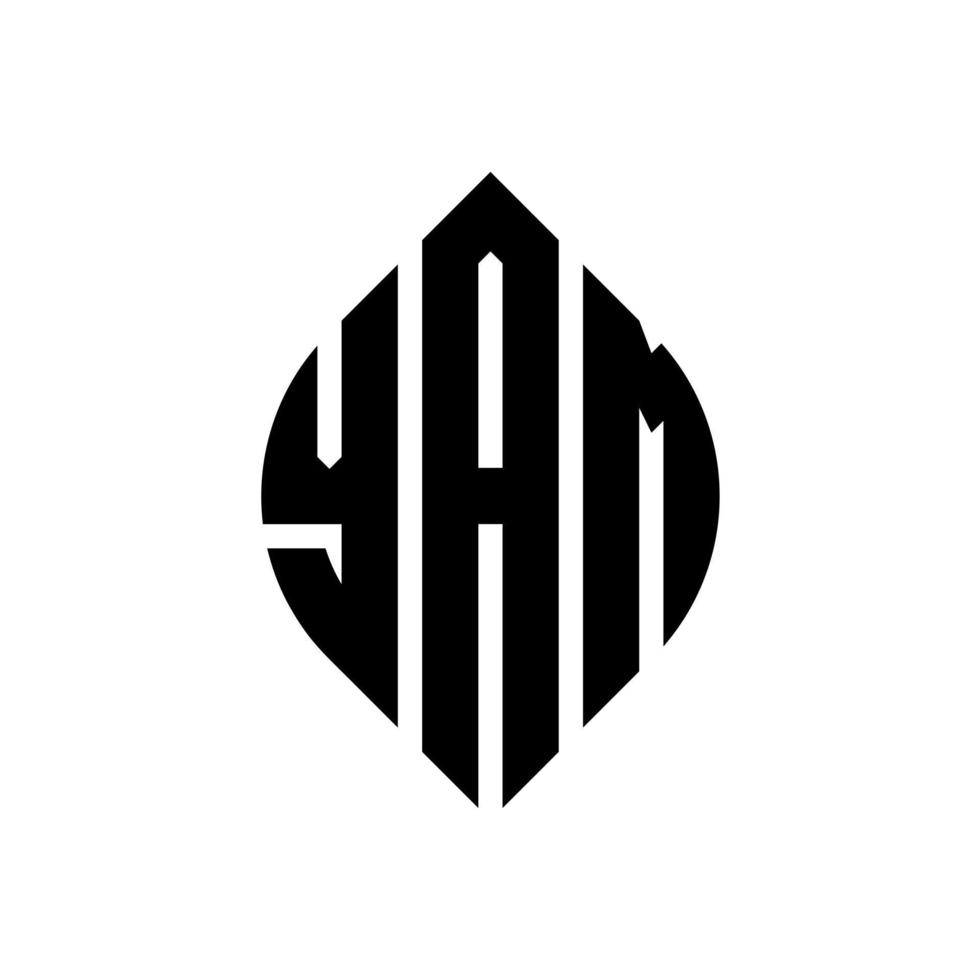 yam circle letter logo design con forma circolare ed ellittica. yam lettere ellittiche con stile tipografico. le tre iniziali formano un logo circolare. yam cerchio emblema astratto monogramma lettera marchio vettore. vettore