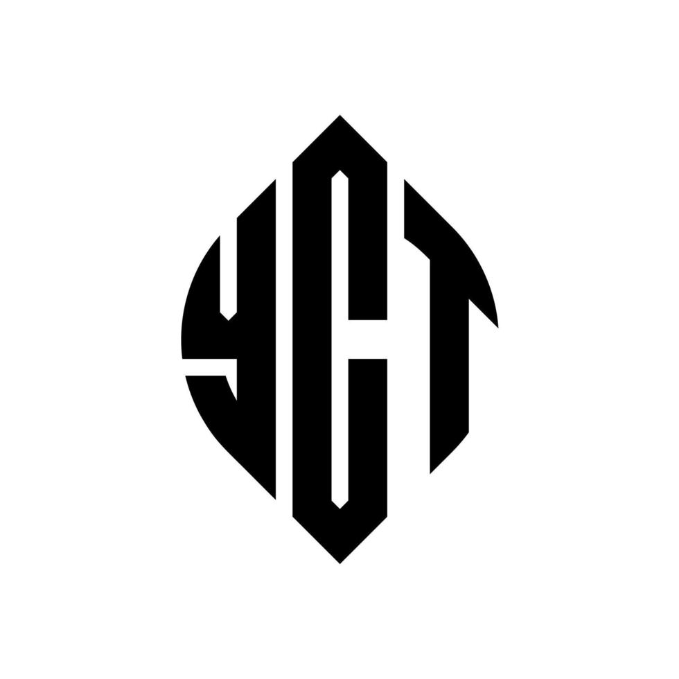 yct cerchio lettera logo design con cerchio ed ellisse. yct lettere ellittiche con stile tipografico. le tre iniziali formano un logo circolare. yct cerchio emblema astratto monogramma lettera marchio vettore. vettore