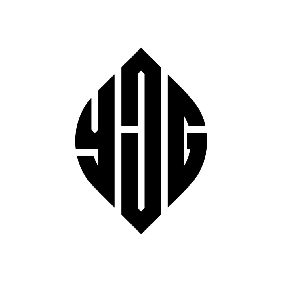 yjg cerchio lettera logo design con cerchio ed ellisse. yjg lettere ellittiche con stile tipografico. le tre iniziali formano un logo circolare. yjg cerchio emblema astratto monogramma lettera marchio vettore. vettore