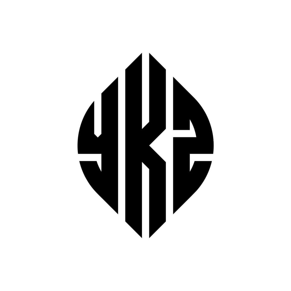 ykz cerchio lettera logo design con cerchio ed ellisse. ykz lettere ellittiche con stile tipografico. le tre iniziali formano un logo circolare. ykz cerchio emblema astratto monogramma lettera marchio vettore. vettore