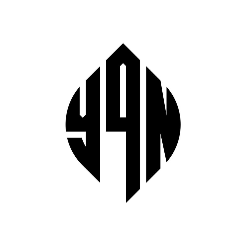 design del logo della lettera del cerchio yqn con forma circolare ed ellittica. yqn lettere ellittiche con stile tipografico. le tre iniziali formano un logo circolare. yqn cerchio emblema astratto monogramma lettera marchio vettore. vettore