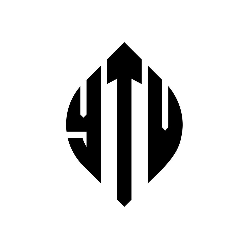 design del logo della lettera del cerchio ytv con forma circolare ed ellittica. ytv lettere ellittiche con stile tipografico. le tre iniziali formano un logo circolare. ytv cerchio emblema astratto monogramma lettera marchio vettore. vettore