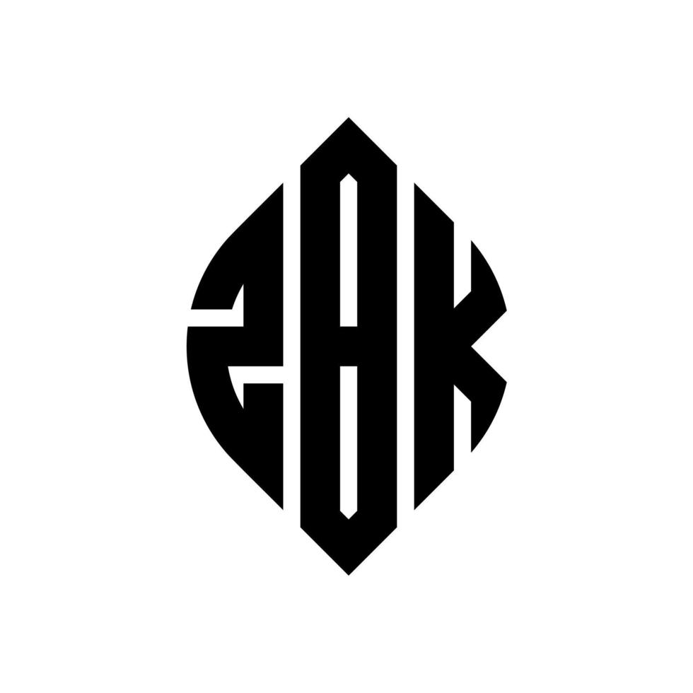 zbk cerchio lettera logo design con forma circolare ed ellittica. zbk lettere ellittiche con stile tipografico. le tre iniziali formano un logo circolare. zbk cerchio emblema astratto monogramma lettera marchio vettore. vettore
