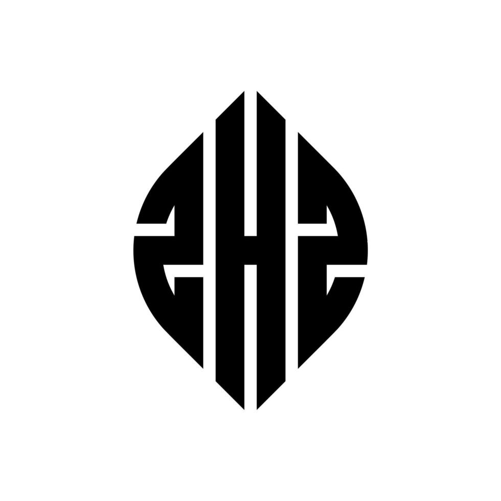 zhz cerchio lettera logo design con forma circolare ed ellittica. zhz lettere ellittiche con stile tipografico. le tre iniziali formano un logo circolare. zz cerchio emblema astratto monogramma lettera marchio vettore. vettore