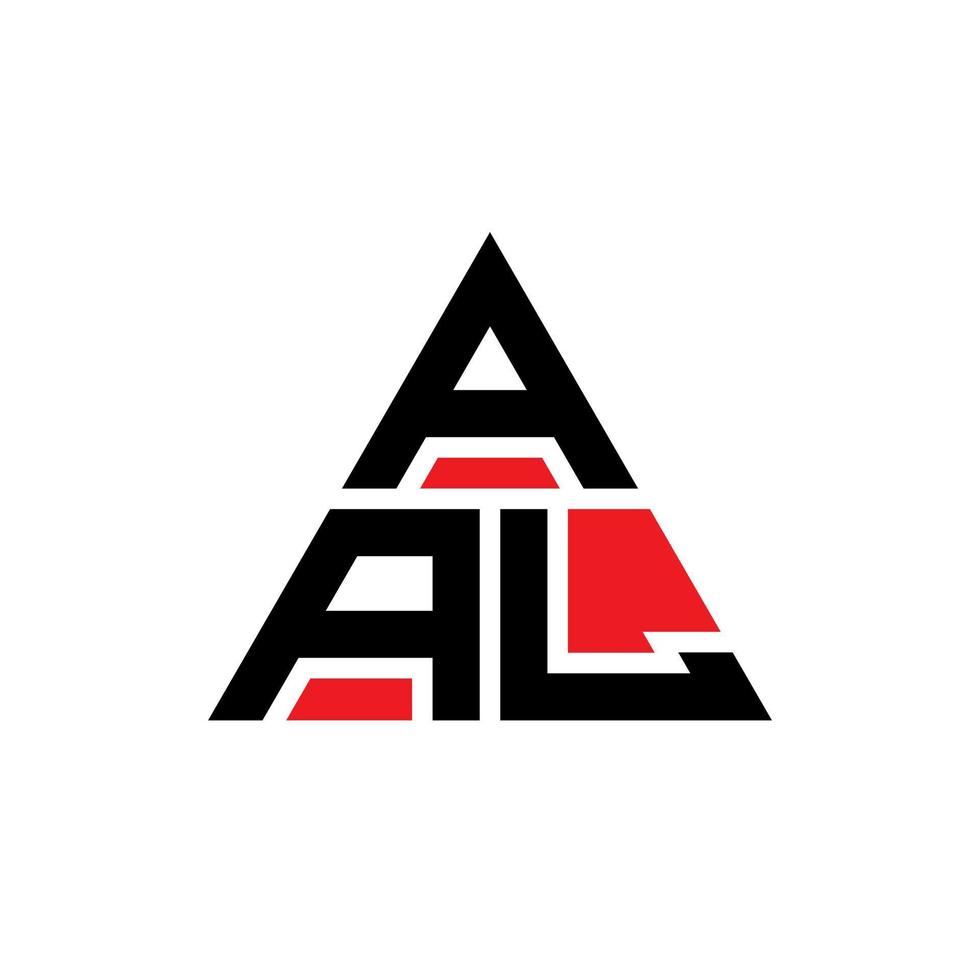 design del logo della lettera del triangolo aal con forma triangolare. monogramma aal triangolo logo design. modello di logo vettoriale triangolo aal con colore rosso. logo triangolare aal logo semplice, elegante e lussuoso.