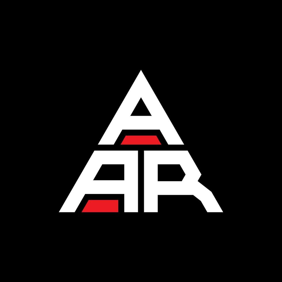 design del logo della lettera del triangolo aar con forma triangolare. monogramma di design del logo del triangolo aar. modello di logo vettoriale triangolo aar con colore rosso. aar logo triangolare logo semplice, elegante e lussuoso.