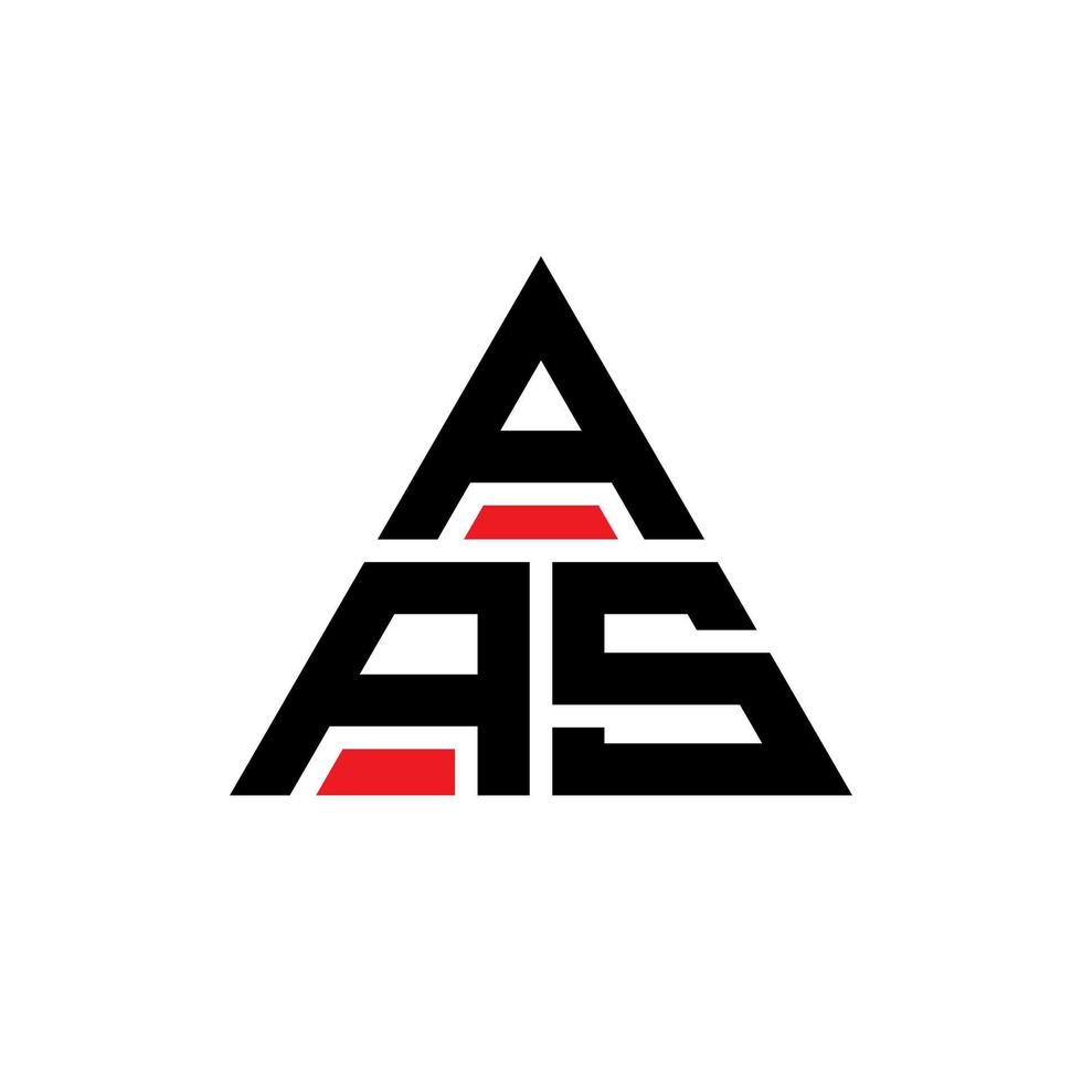 design del logo della lettera triangolare aas con forma triangolare. monogramma di design del logo del triangolo aas. modello di logo vettoriale triangolo aas con colore rosso. aas logo triangolare logo semplice, elegante e lussuoso.