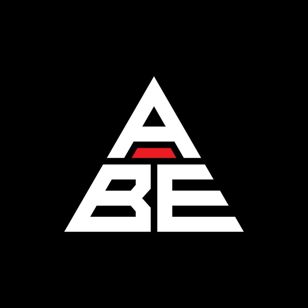 design del logo della lettera del triangolo abe con forma triangolare. monogramma abe triangolo logo design. modello di logo vettoriale triangolo abe con colore rosso. abe logo triangolare logo semplice, elegante e lussuoso.